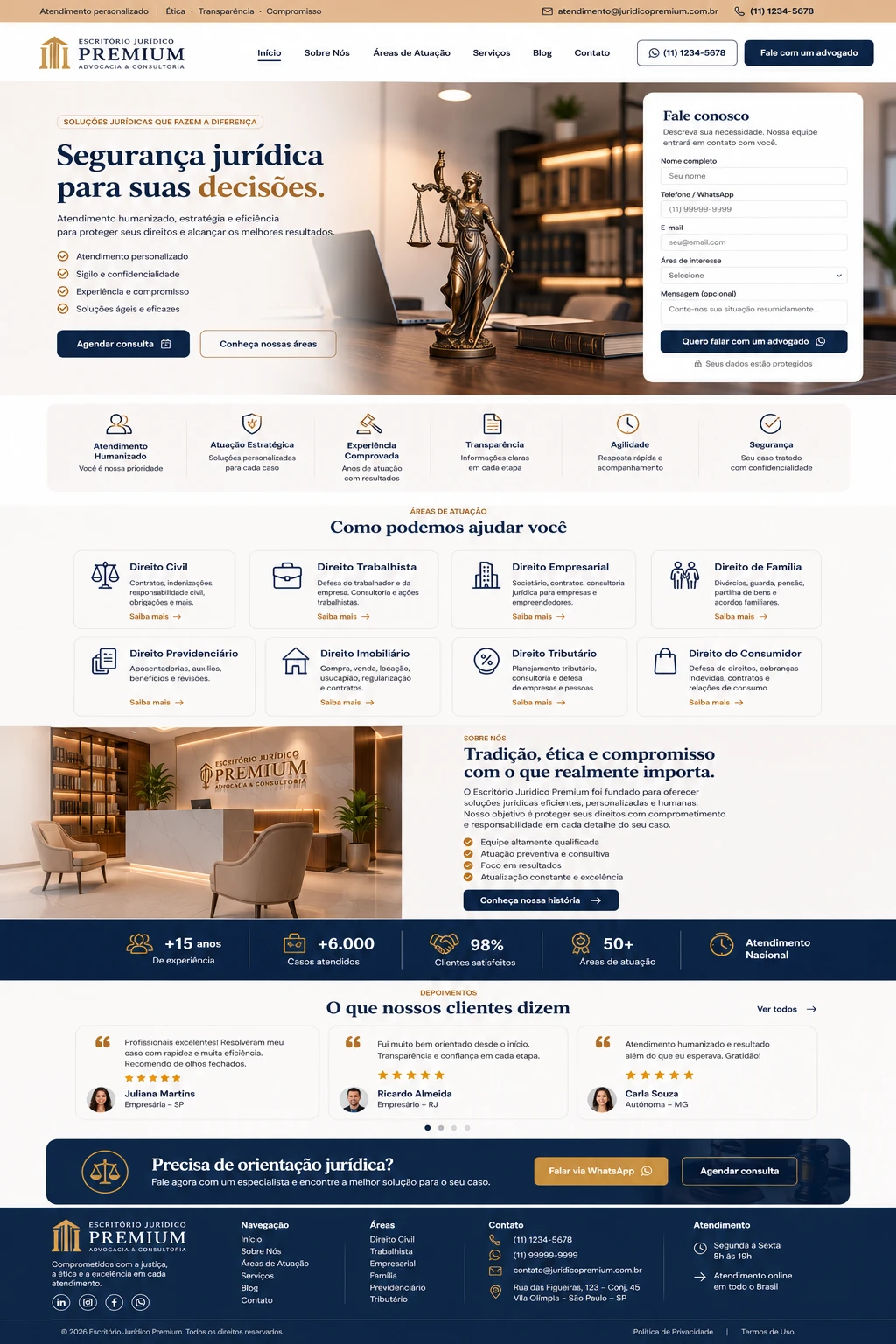 Landing page criada para escritório jurídico
